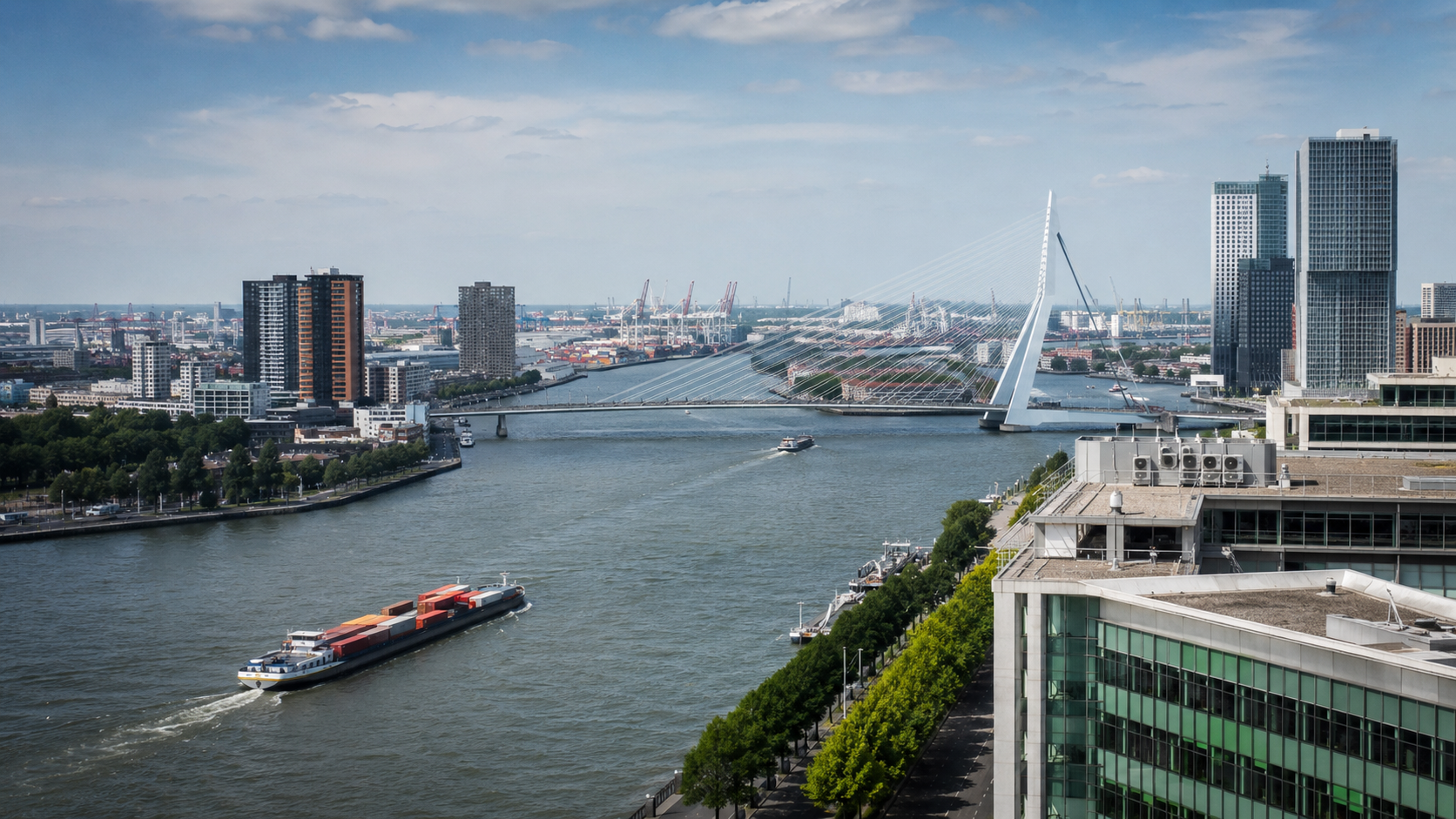 Rotterdam skyline and port representing the Netherlands as a base for European business growth